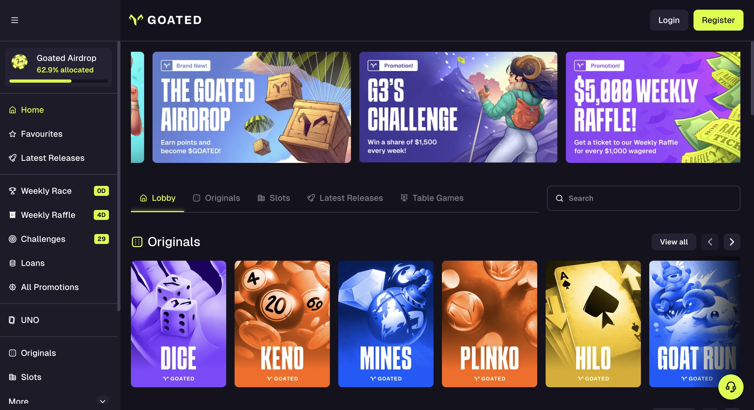 Goated screenshot